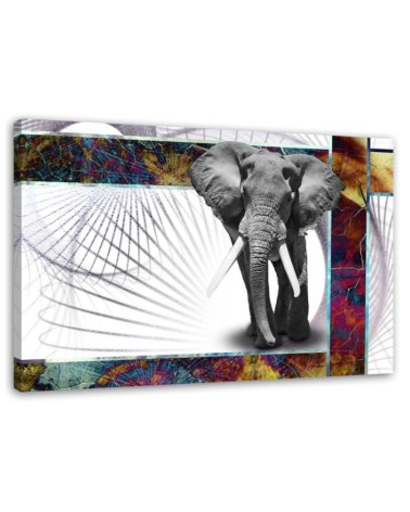 Children's canvas painting - Coloured elephant | FEEBY