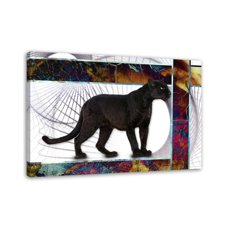 Leinwandbild - Wachsamer Panther | Feeby