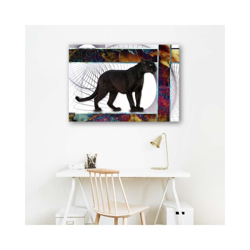 Leinwandbild - Wachsamer Panther | Feeby