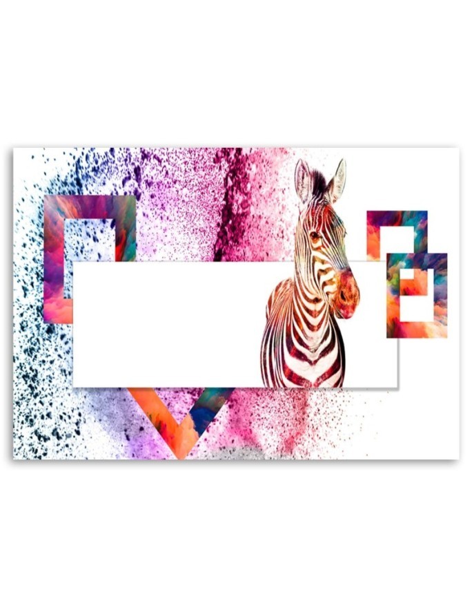 Kolorowa zebra - Dekoracja ścienna - Obraz na płótnie | FEEBY