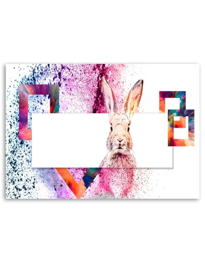 Modern canvas painting - Pink rabbit. Buy now| FEEBY