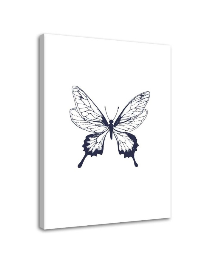 Wandbild für Wohnzimmer - Gezeichneter Schmetterling | Feeby