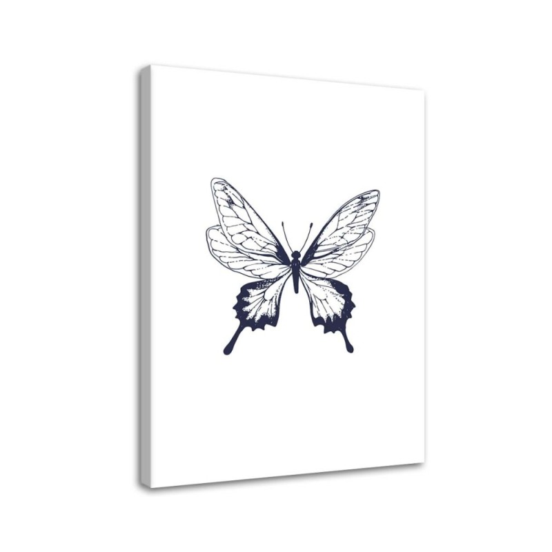 Wandbild für Wohnzimmer - Gezeichneter Schmetterling | Feeby