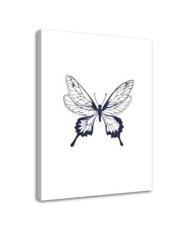 Wandbild für Wohnzimmer - Gezeichneter Schmetterling | Feeby