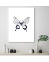 Nowoczesna dekoracja ścienna - Narysowany motyl | FEEBY