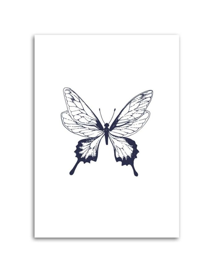 Nowoczesna dekoracja ścienna - Narysowany motyl | FEEBY