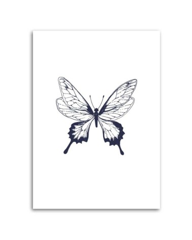 Wandbild für Wohnzimmer - Gezeichneter Schmetterling | Feeby