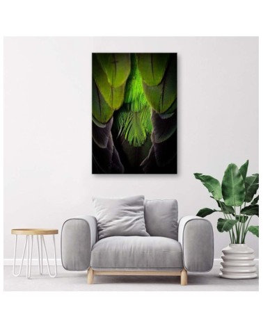 Leinwandbild - Grüne Federn | Feeby