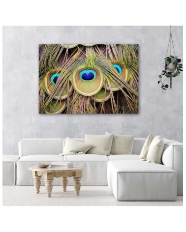 Wandbild für Wohnzimmer - Pfauenfeder | Feeby