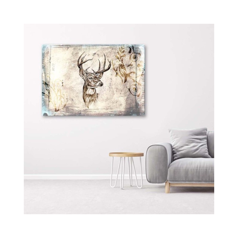 Dekoratives Leinwandbild - Skizze des Kopfes eines Rehs | Feeby