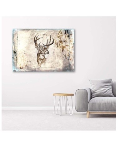 Dekoratives Leinwandbild - Skizze des Kopfes eines Rehs | Feeby