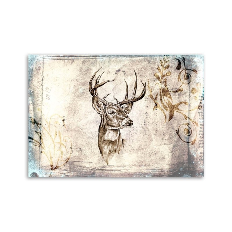 Dekoratives Leinwandbild - Skizze des Kopfes eines Rehs | Feeby