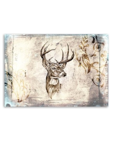 Dekoratives Leinwandbild - Skizze des Kopfes eines Rehs | Feeby