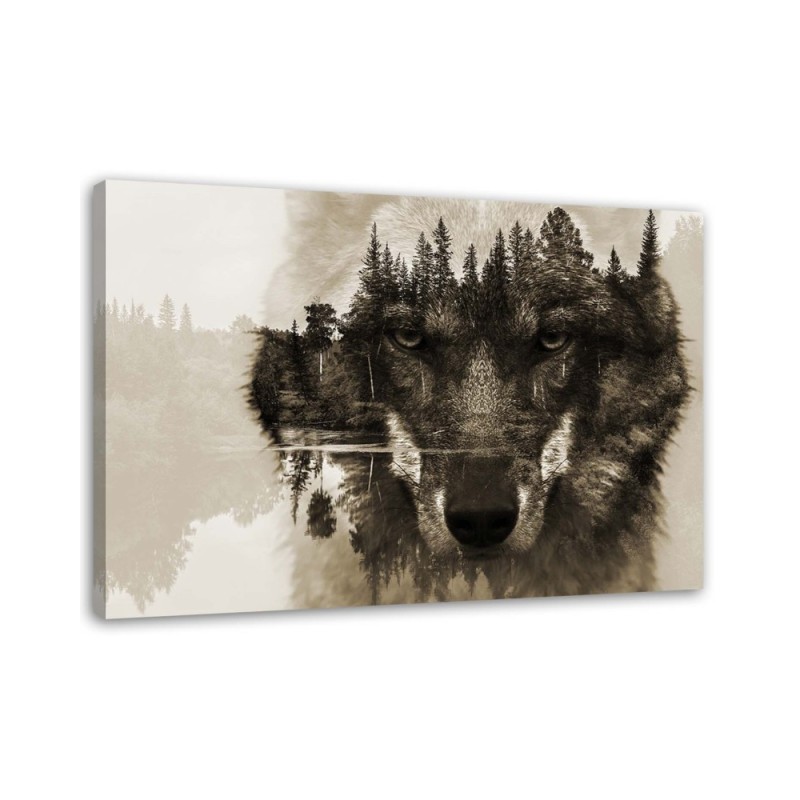 Leinwanddruck - Wolf abstrakt | Feeby