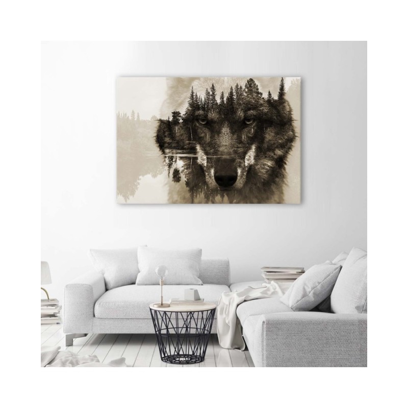 Leinwanddruck - Wolf abstrakt | Feeby
