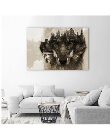 Leinwanddruck - Wolf abstrakt | Feeby