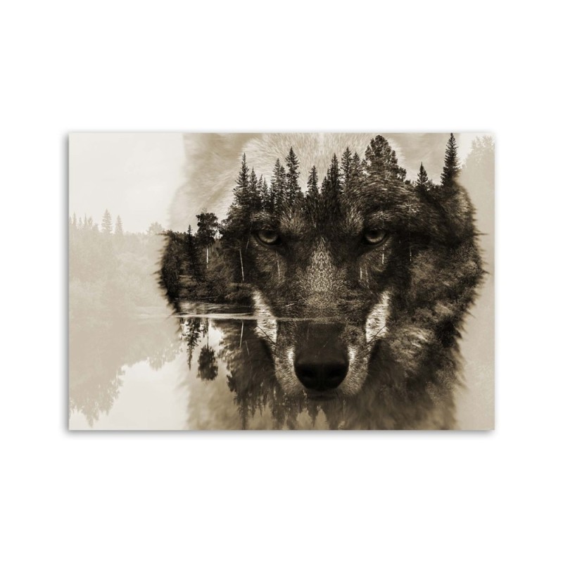 Leinwanddruck - Wolf abstrakt | Feeby