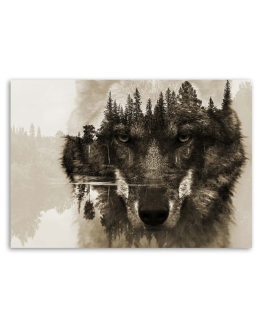 Leinwanddruck - Wolf abstrakt | Feeby