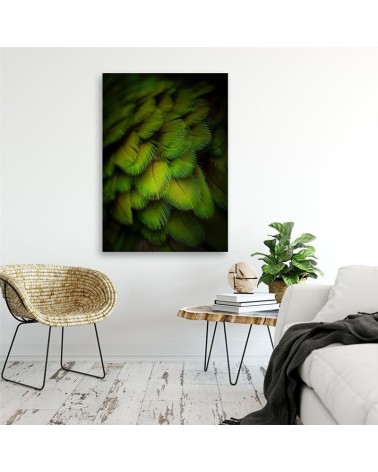 Leinwandbild modern - Dekorative grüne Federn | Feeby