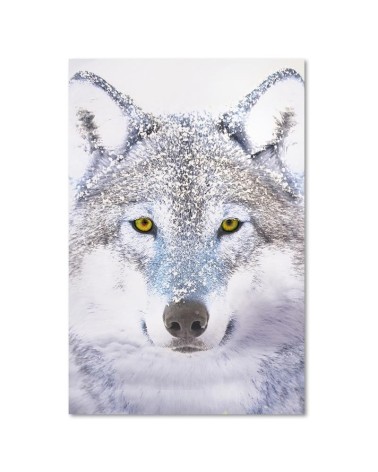 Modernes Wandbild - Weißer Wolf im Schnee | Feeby