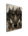 Dekoracja na ścianę - Czarny wilk abstrakcja sepia | FEEBY