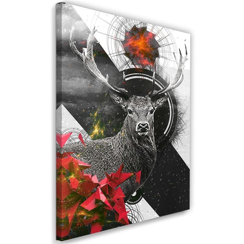 Modernes Wandbild - Abstrakte Hirsche und Formen | Feeby
