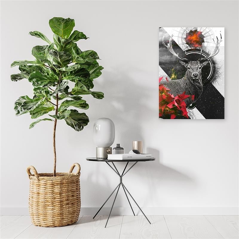 Modernes Wandbild - Abstrakte Hirsche und Formen | Feeby