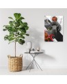 Abstract Deer and shapes canvas painting | FEEBY