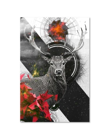 Modernes Wandbild - Abstrakte Hirsche und Formen | Feeby