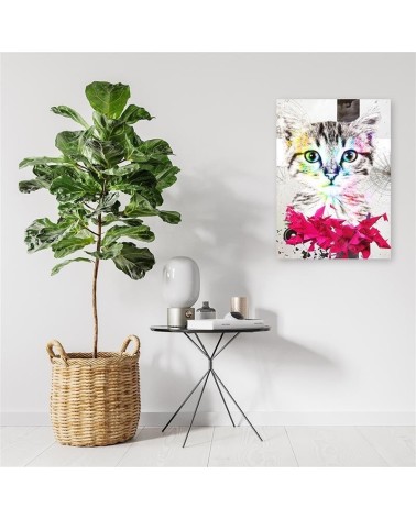 Leinwandbild - Abstrakte Katze und Formen | Feeby