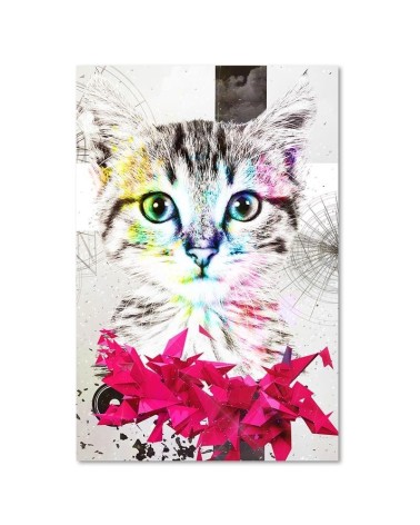 Leinwandbild - Abstrakte Katze und Formen | Feeby