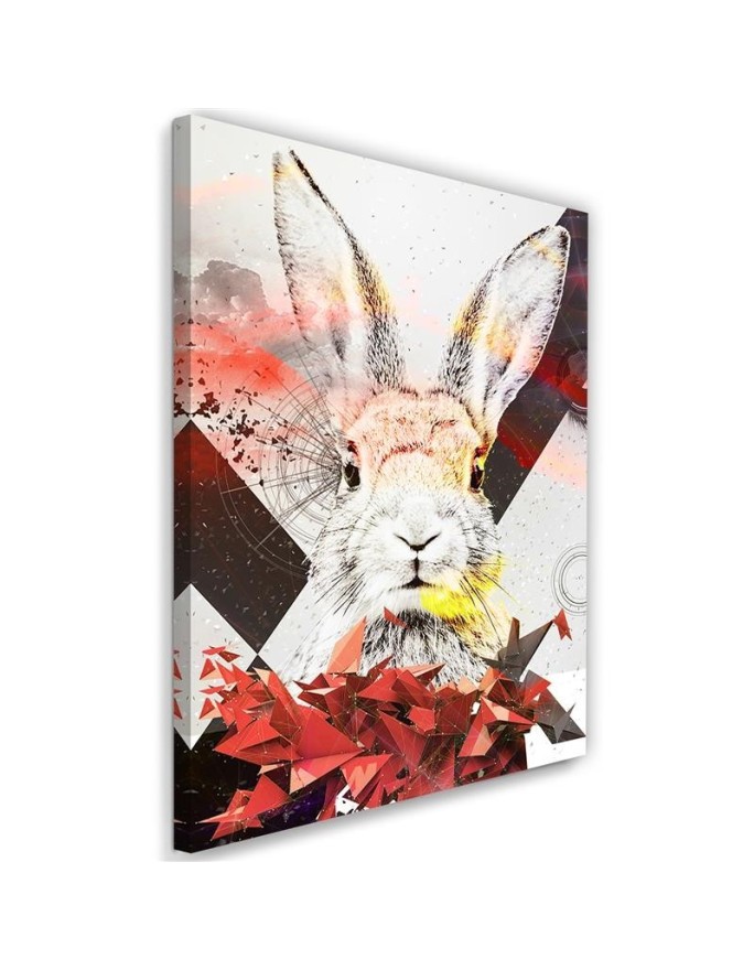 Modernes Wandbild - Abstrakte Kaninchen und Formen | Feeby