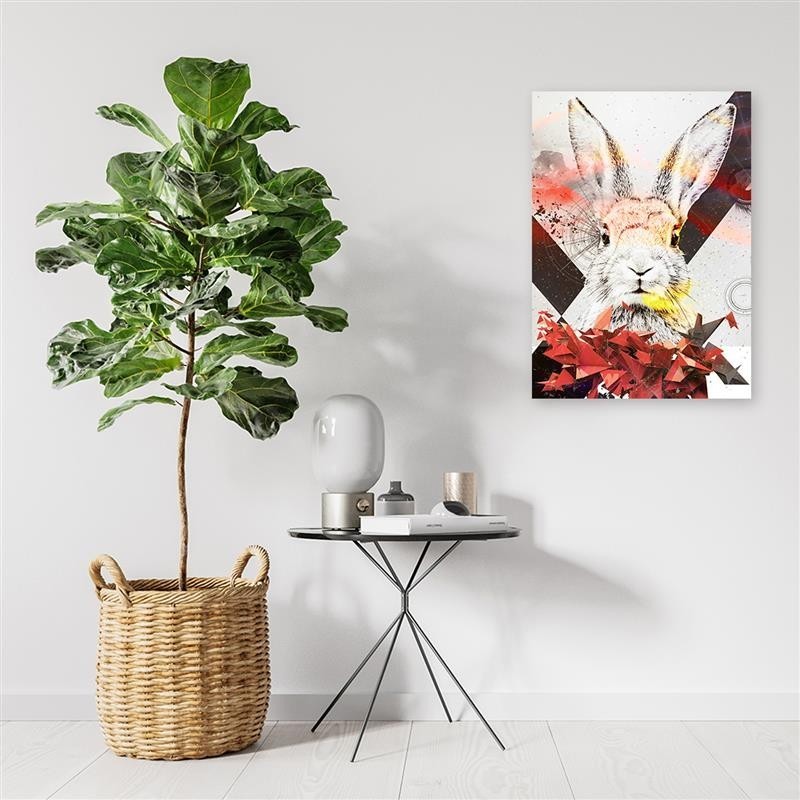 Modernes Wandbild - Abstrakte Kaninchen und Formen | Feeby