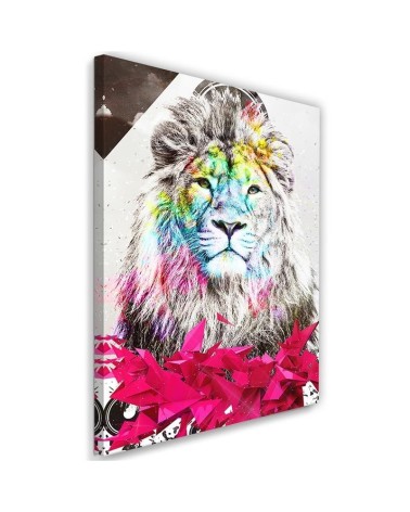 Bild auf Leinwand - Abstrakter Löwe und Formen | Feeby