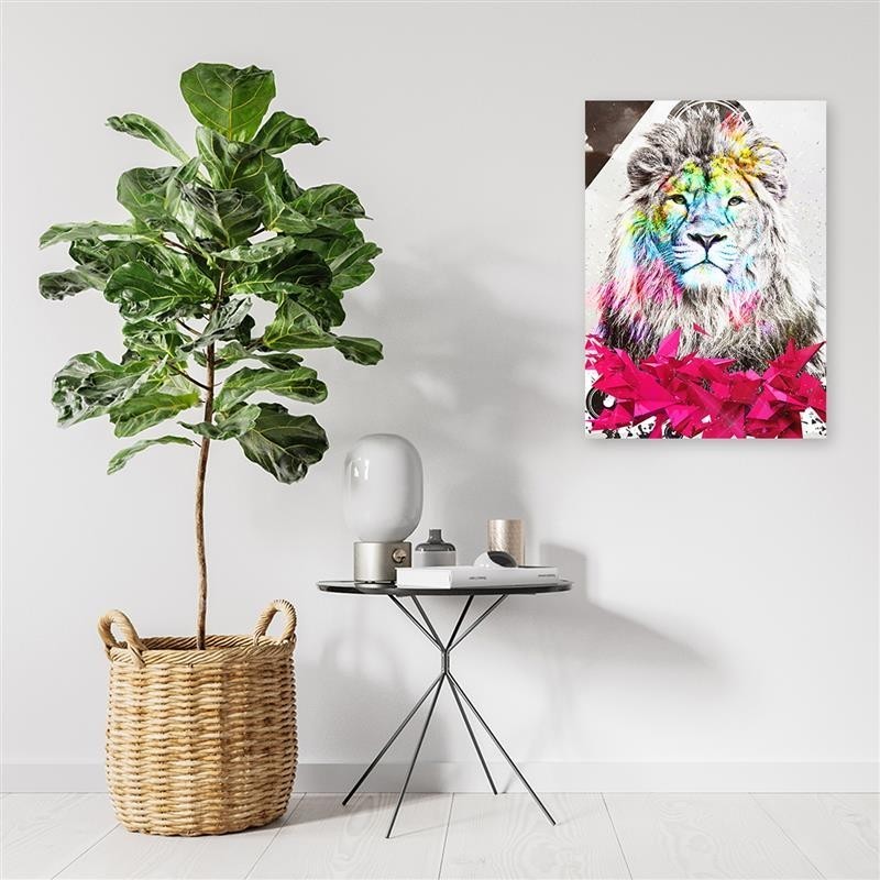 Bild auf Leinwand - Abstrakter Löwe und Formen | Feeby