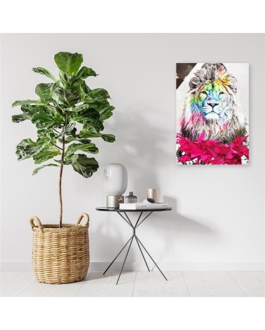 Bild auf Leinwand - Abstrakter Löwe und Formen | Feeby