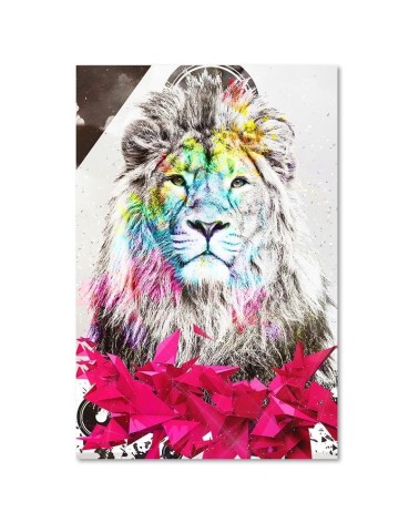 Bild auf Leinwand - Abstrakter Löwe und Formen | Feeby