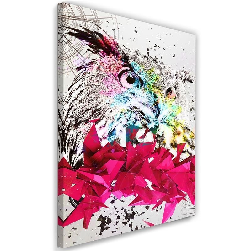 Leinwandbild - Abstrakte Eule und Formen | Feeby