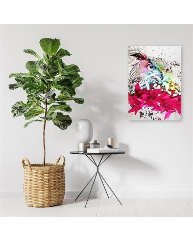 Leinwandbild - Abstrakte Eule und Formen | Feeby
