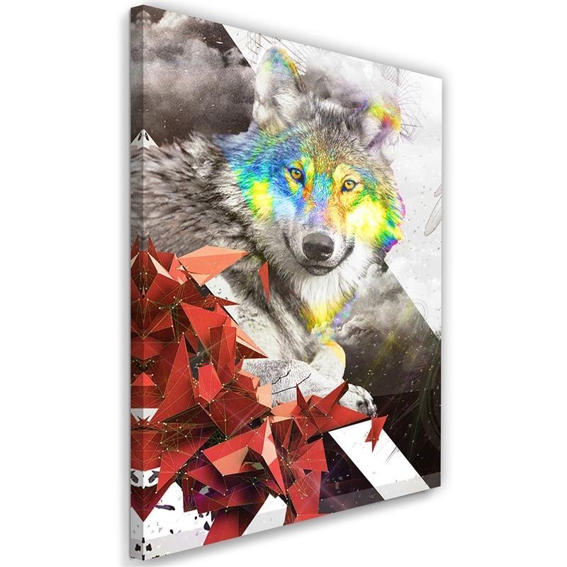 Bild auf Leinwand - Abstrakte Wölfe und Formen | Feeby