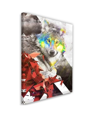 Bild auf Leinwand - Abstrakte Wölfe und Formen | Feeby