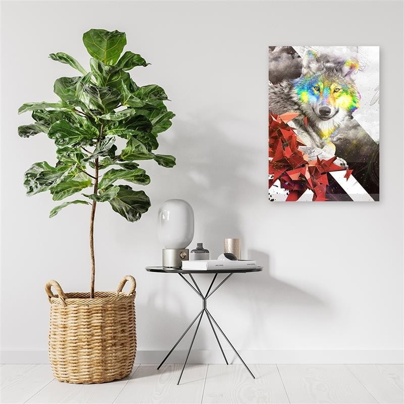Bild auf Leinwand - Abstrakte Wölfe und Formen | Feeby