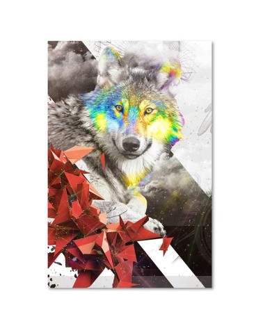 Bild auf Leinwand - Abstrakte Wölfe und Formen | Feeby