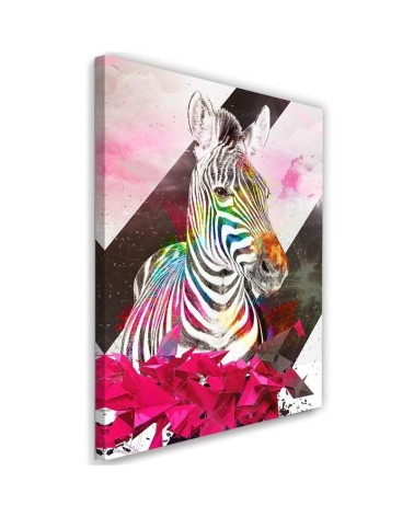 Abstrakcyjna kolorowa zebra - Nowoczesny obraz na płótnie | FEEBY