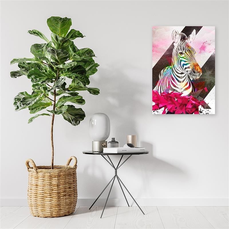 Leinwandbild modern - Abstraktes Zebra und Formen | Feeby