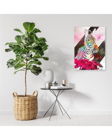 Leinwandbild modern - Abstraktes Zebra und Formen | Feeby