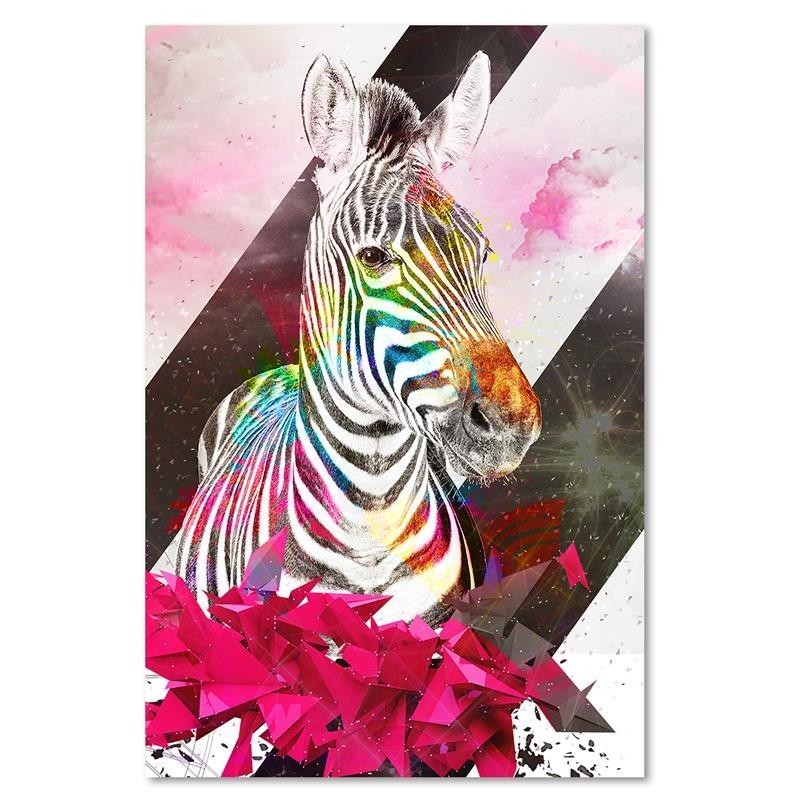 Leinwandbild modern - Abstraktes Zebra und Formen | Feeby