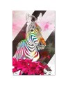 Abstrakcyjna kolorowa zebra - Nowoczesny obraz na płótnie | FEEBY