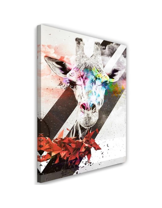 Leinwandbild - Abstrakte Giraffe und Formen | Feeby