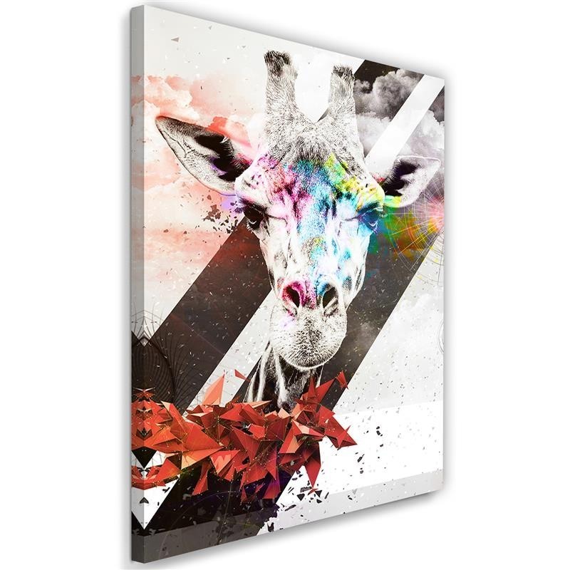 Leinwandbild - Abstrakte Giraffe und Formen | Feeby